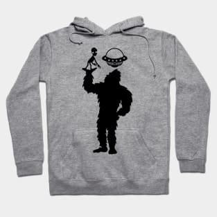 Bigfoot Ufo Silhouette Funny Alien Hoodie